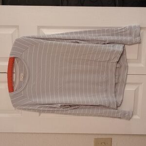 THREAD AND Supply Gray or light blue white stripe long sleeve shirt size medium